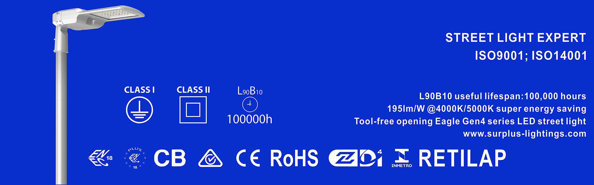 品質 イーグル Gen4 195lm/W ENEC ENEC+ CB SAA Zhaga-D4i ストリートライト 工場